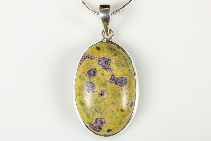 Serpentine With Purple Stitchtite Pendant - Sterling Silver #192456